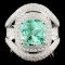 18K Gold 3.87ct Emerald & 2.13ctw Diamond Ring