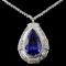 18K White Gold 9.76ct Tanzanite & 5.09ct Diamond N