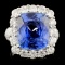 18K Gold 9.28ct Sapphire & 2.70ctw Diam Ring