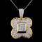 18K Two Tone 1.65ctw Diamond Pendant