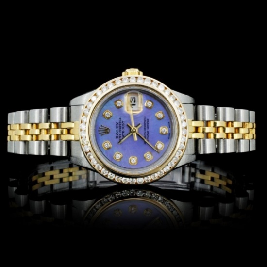 Rolex YG/SS DateJust Diamond Ladies Watch