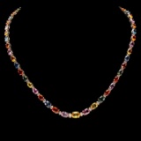 14k Gold 32.00ct Sapphire & 1.50ct Diamond Neckla