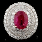 18K Rose Gold 2.23ct Ruby & 2.56ct Diamond Ring