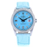 Rolex DateJust Diamond Light Blue 36MM Wristwatch