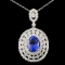 18K Gold 2.09ct Tanzanite & 1.86ctw Diamond Pendan