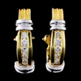 18K TT 0.50ct Diamond Earrings