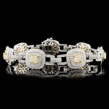 18K Gold 7.88ctw Fancy Diamond Bracelet