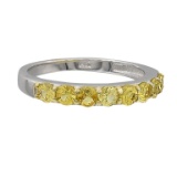 14k White Gold 1.00ct Yellow Sapphire Ring