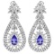 14K Gold 6.00ct Tanzanite & 7.20ct Diamond Earring