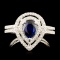 14K Gold 0.99ct Sapphire & 0.29ctw Diamond Ring