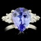 14K Gold 3.27ct Tanzanite & 0.22ctw Diamond Ring