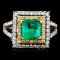 18K Gold 1.15ctw Emerald & 0.86ctw Diamond Ring