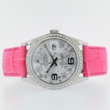 Rolex DateJust Diamond Floral Pink 36MM Wristwatch