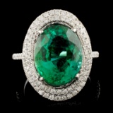 18K Gold 6.24ct Emerald & 0.60ctw Diamond Ring