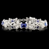 14K Gold 6.28ct Tanzanite & 3.69ctw Diamond Bracel