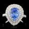 18K Gold 2.81ct Sapphire & 1.09ctw Diamond Ring