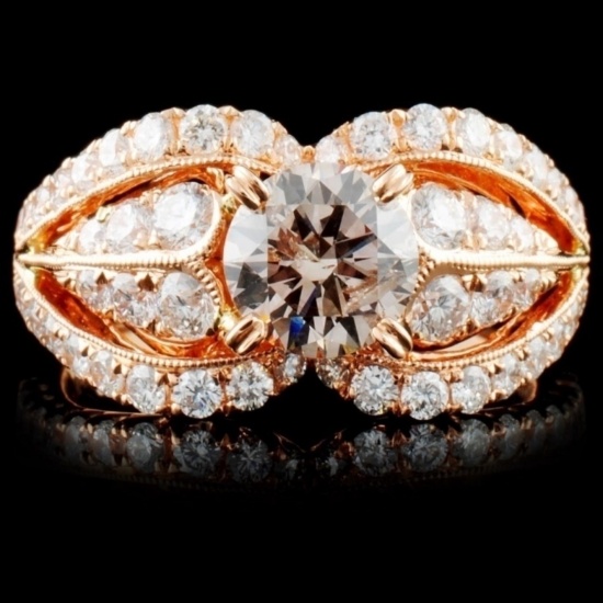 18K Gold 2.20ctw Fancy Color Diamond Ring