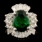 18K Gold 3.10ct Emerald & 0.86ctw Diamond Ring