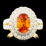 18K Gold 1.87ct Sapphire & 1.16ctw Diamond Ring
