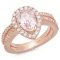 14K Gold 1.50ct Morganite & 0.65ct Diamond Ring