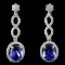 18K Gold 4.35ct Tanzanite & 1.22ctw Diam Earrings