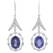 14K Gold 9.00ct Tanzanite & .50ct Diamond Earrings