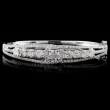 18K White Gold 1.18ctw Diamond Bangle