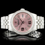 Rolex SS 36MM DateJust Diamond Wristwatch