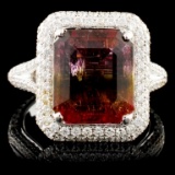 18K Gold 4.50ct Tourmaline & 1.22ctw Diamond Ring