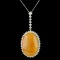 18K Gold 24.45ct Opal & 1.25ctw Diamond Pendant