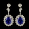 18K Gold 17.46ct Tanzanite & 3.89ctw Diamond Earri