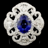 14K Gold 3.51ct Sapphire & 1.15ctw Diamond Ring