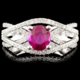 18K Gold 1.04ct Ruby & 0.43ctw Diamond Ring