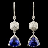 14K Gold 7.42ctw Tanzanite & 1.05ctw Diamond Earri