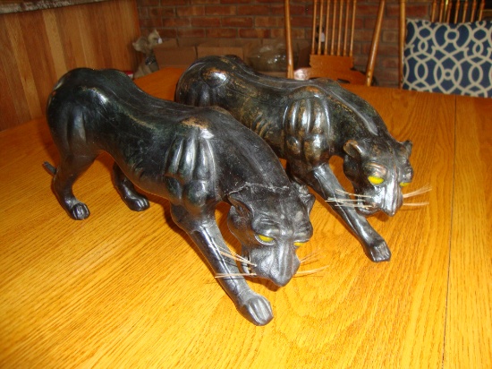 Pair of Black Panter Statues