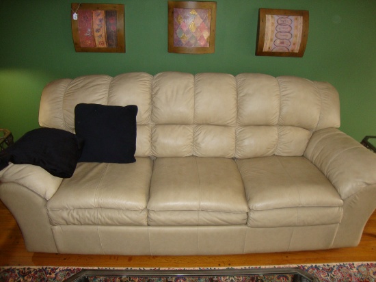 Leather Sofa/Sleeper (has tear on backside)