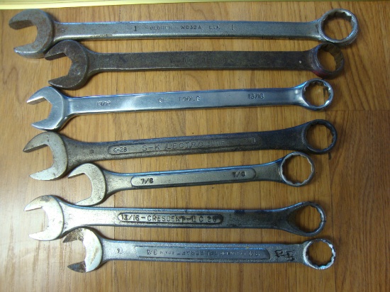 7 standard combination wrenches 3/4,13/16,7/8,7/8,13/16,15/16,1"