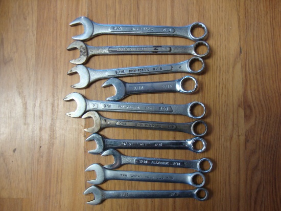 10 standard combinatioin wrenches 3/8"-5/8"