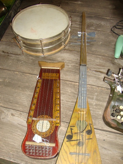 Group of three musical instruments