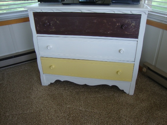 Painted 3 drawer dresser