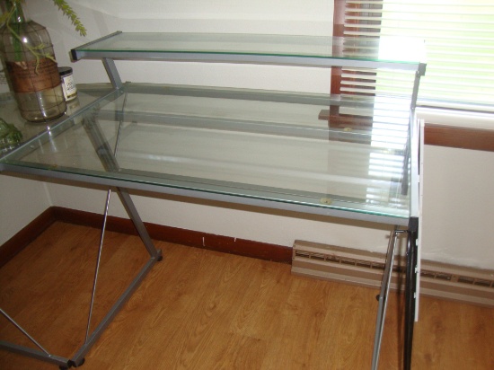 Glass top office desk