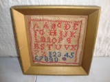 Needle Work Sampler, Framed