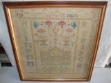 Needle Work Sampler, Framed