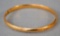 14k Gold Womens Single Hinged Bracelet W/ Etched Finish