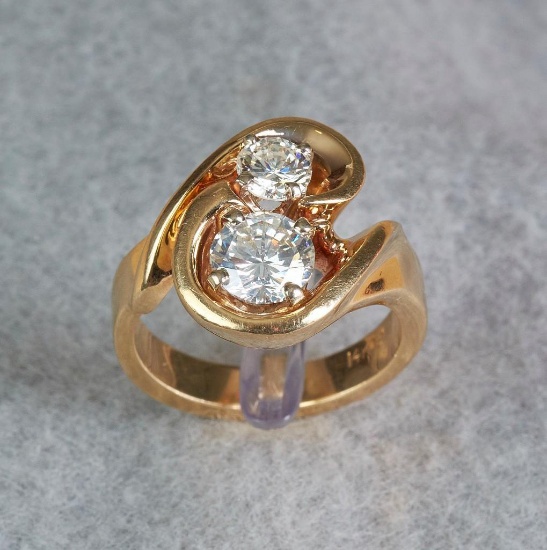 Lady's 14K Diamond ring with 1.28 ct Diamond and .54 ct Diamond