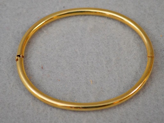 14k Gold Made In Italy Single Hinge Womens Bracelet Marked "au"