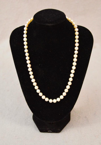 Freshwater Pearl Necklace W/ Sterling Silver Clasp Choker Style