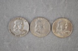 (3) Franklin Half Dollars