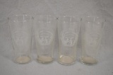 (4) Early 1900's Acid Etched Pilsner Style Dr. Pepper's Phos-ferrates 6-1/4