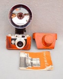 Argus C-44 Film Camera & 50mm Lens, External Flash Unit W/ Leather Case